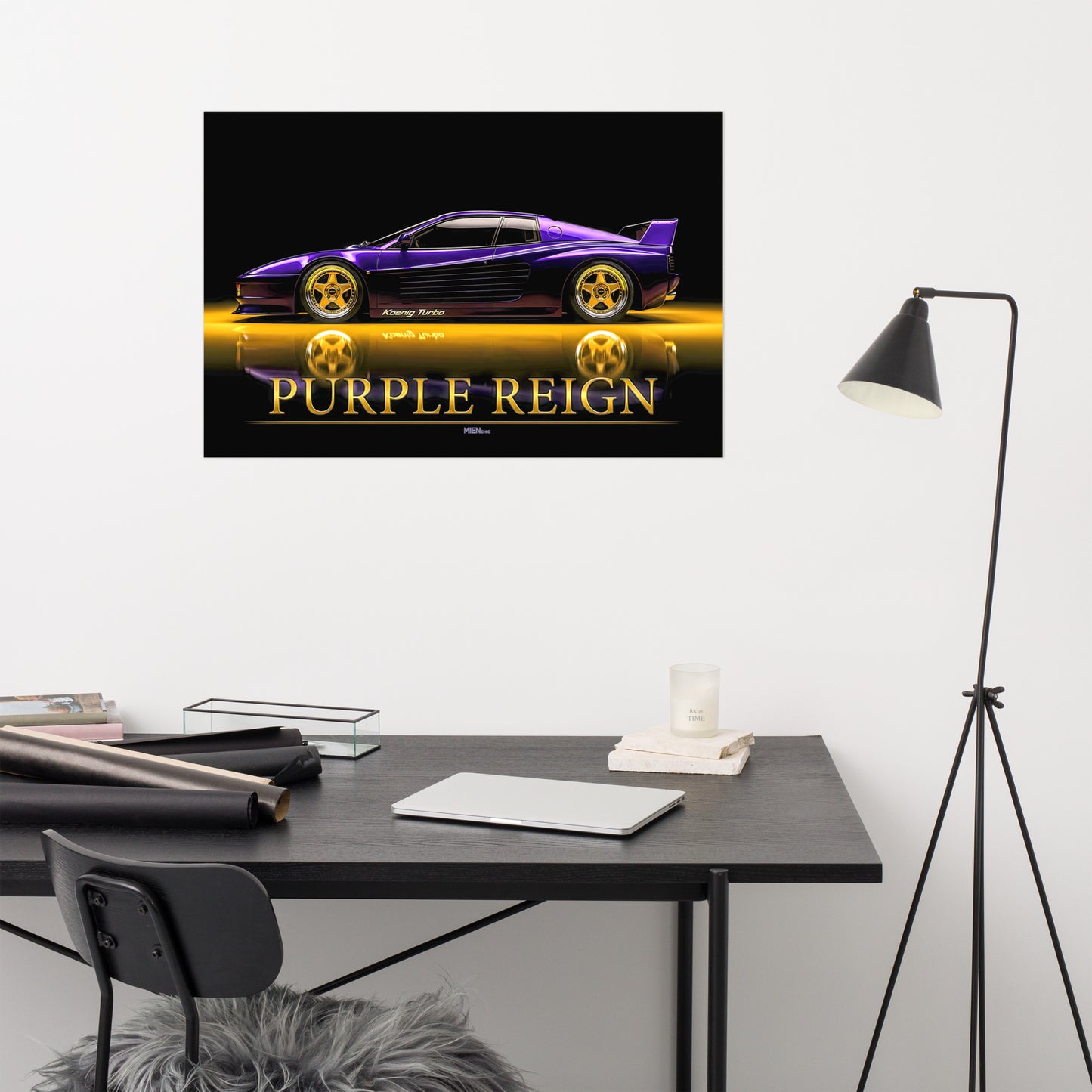 MIENchic — 1985 Ferrari Testarossa | "Purple Reign" Koenig Turbo | 24" x 36" Poster