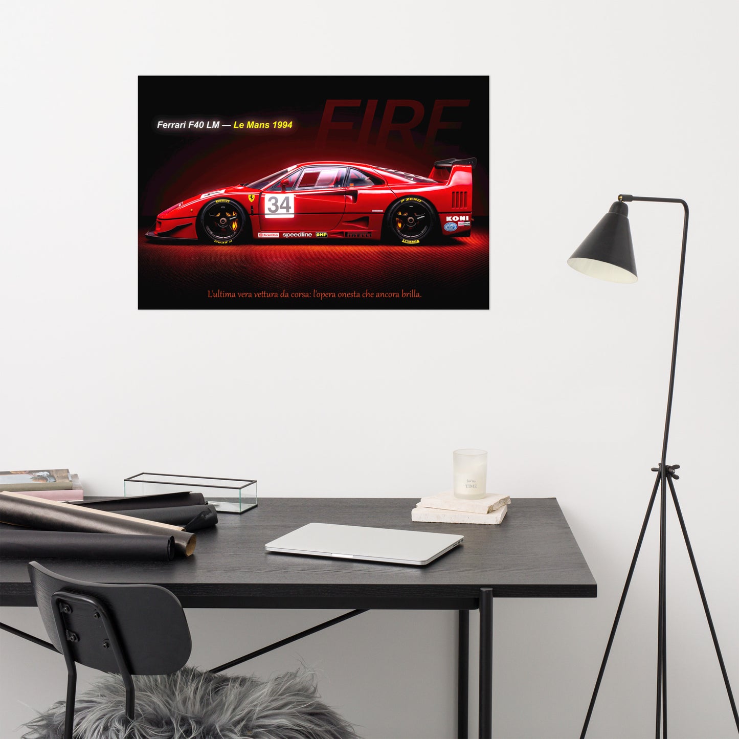 CAVALLO by MIENchic — Ferrari F40 LM 1994 | 3-of-5 Series - FIRE | 24" x 36" Poster