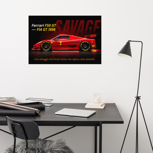 CAVALLO by MIENchic — Ferrari F50 GT 1996 | 4-of-5 Series - SAVAGE | 24" x 36" Poster