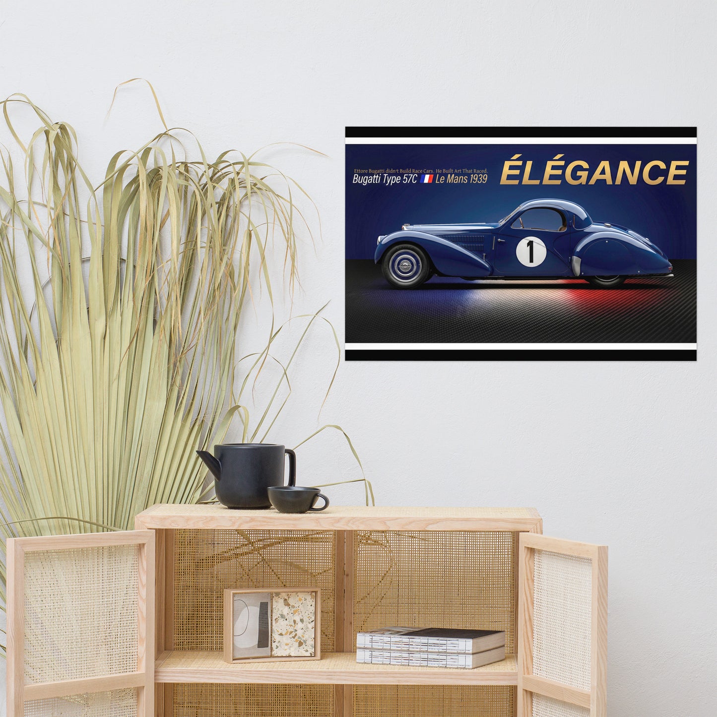 CHEZ NOUS by MIENchic — Bugatti Type 57C 1939 Le Mans | French LEGENDS of Le Mans Series - ÉLÉGANCE | 24" x 36" Poster