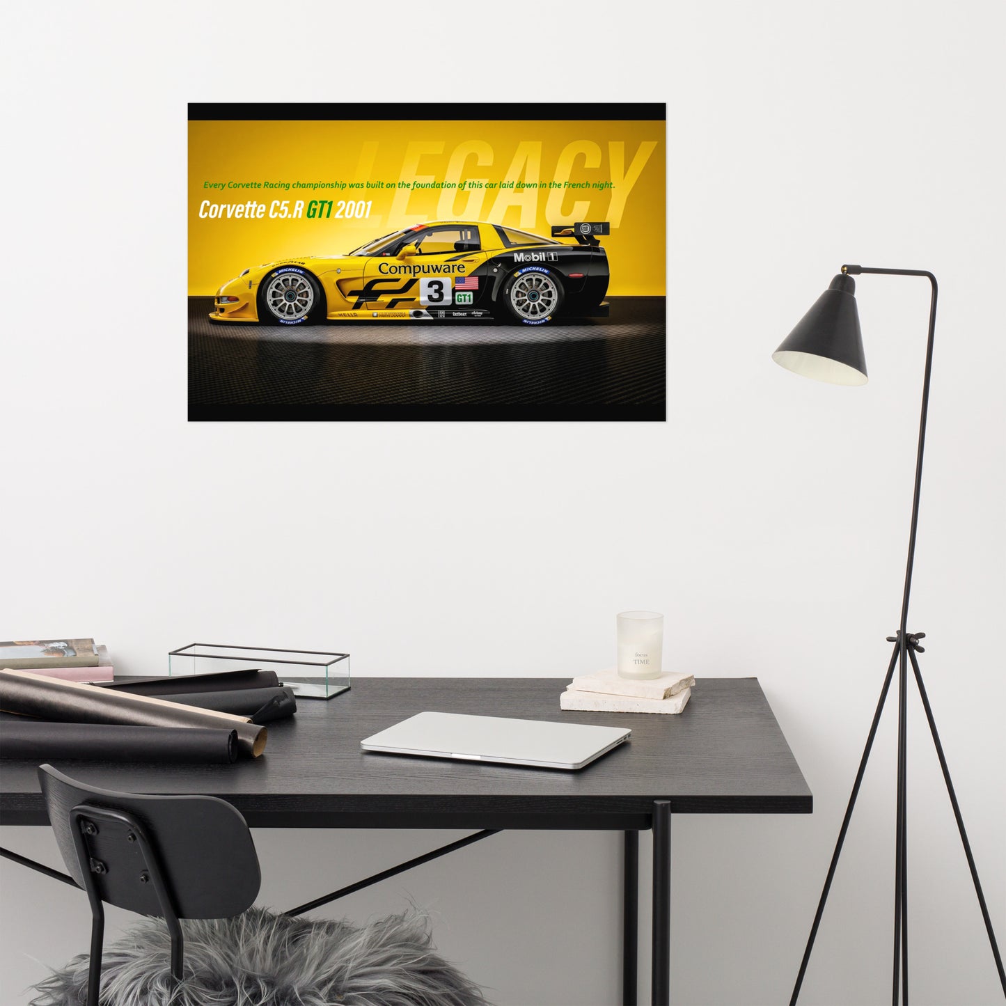 MIENchic — CORVETTE C5R GT1 2001 | American Endurance Series - LEGACY | 24" x 36" Poster