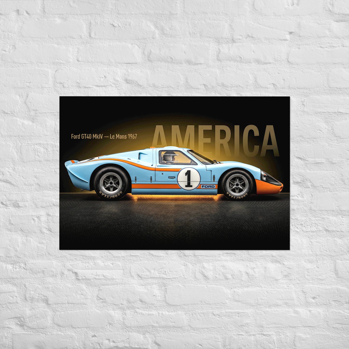 MIENchic — Ford GT40 MkIV 1967 Le Mans | LEGENDS of Le Mans Series - AMERICA | 24" x 36" Poster