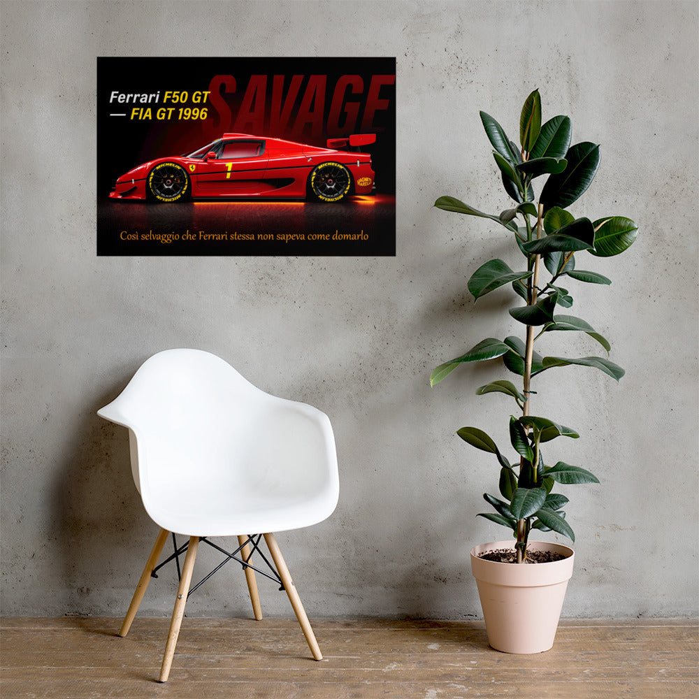 CAVALLO by MIENchic — Ferrari F50 GT 1996 | 4-of-5 Series - SAVAGE | 24" x 36" Poster
