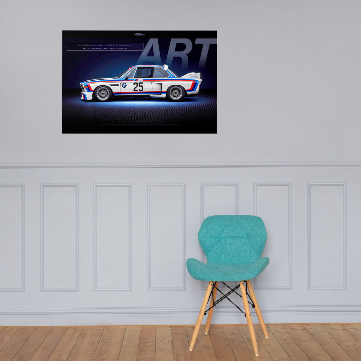 MIENchic — RAPP TO REBIRTH - Volume I - ART | BMW 3.0 CSL Batmobile | IMSA GT 1975 | 24" x 36" Poster