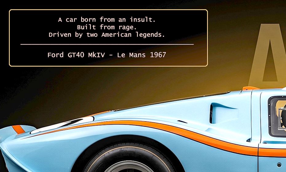MIENchic — Ford GT40 MkIV 1967 Le Mans | LEGENDS of Le Mans Series - AMERICA | 24" x 36" Poster