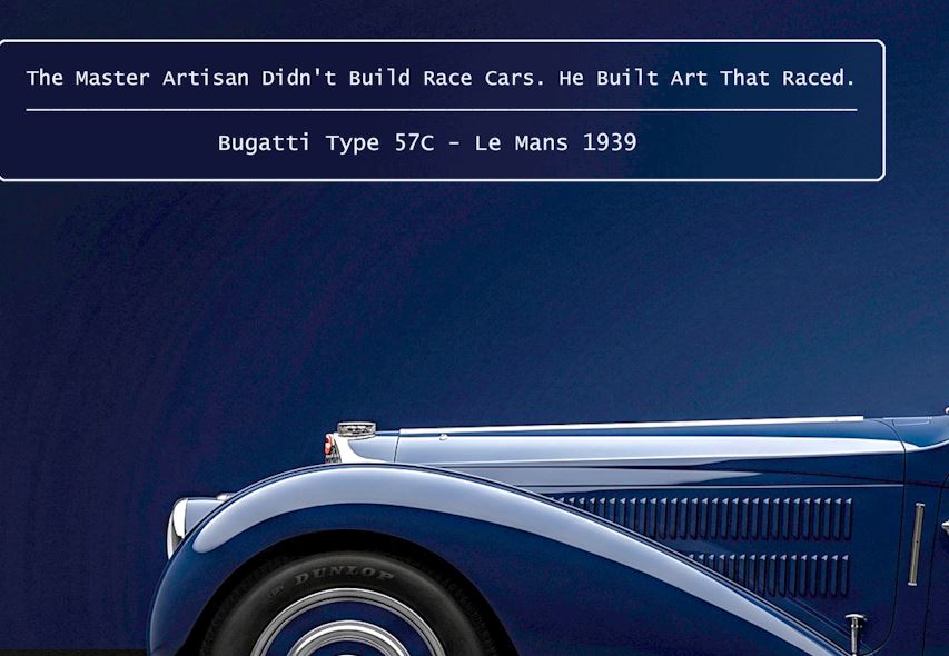 CHEZ NOUS by MIENchic — Bugatti Type 57C 1939 Le Mans | French LEGENDS of Le Mans Series - ÉLÉGANCE | 24" x 36" Poster
