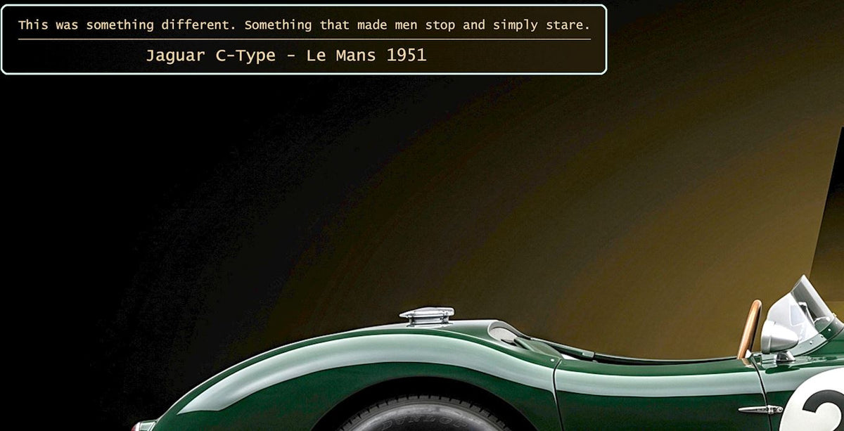MIENchic — Jaguar C-Type 1951 Le Mans | LEGENDS of Le Mans Series - DAWN | 24" x 36" Poster