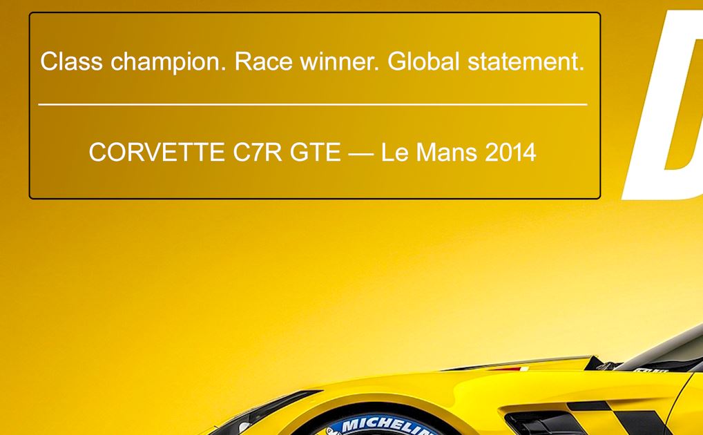 MIENchic — CORVETTE C7R GTE 2014 | American Endurance Series - DOMINANCE | 24" x 36" Poster