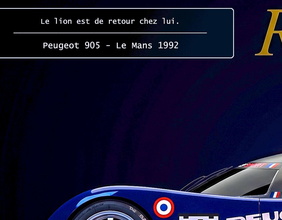 CHEZ NOUS by MIENchic — Peugeot 905 1992–1993 | French LEGENDS of Le Mans Series - RENAISSANCE | 24" x 36" Poster