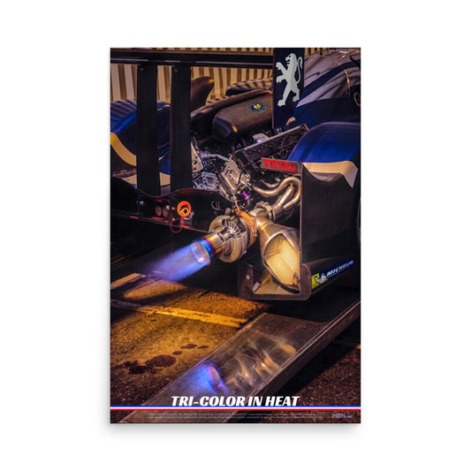 CHEZ NOUS by MIENchic — 2009 Peugeot 908 HDi FAP Tri-Color in Heat | French Legends of Le Mans | 24" x 36" Poster