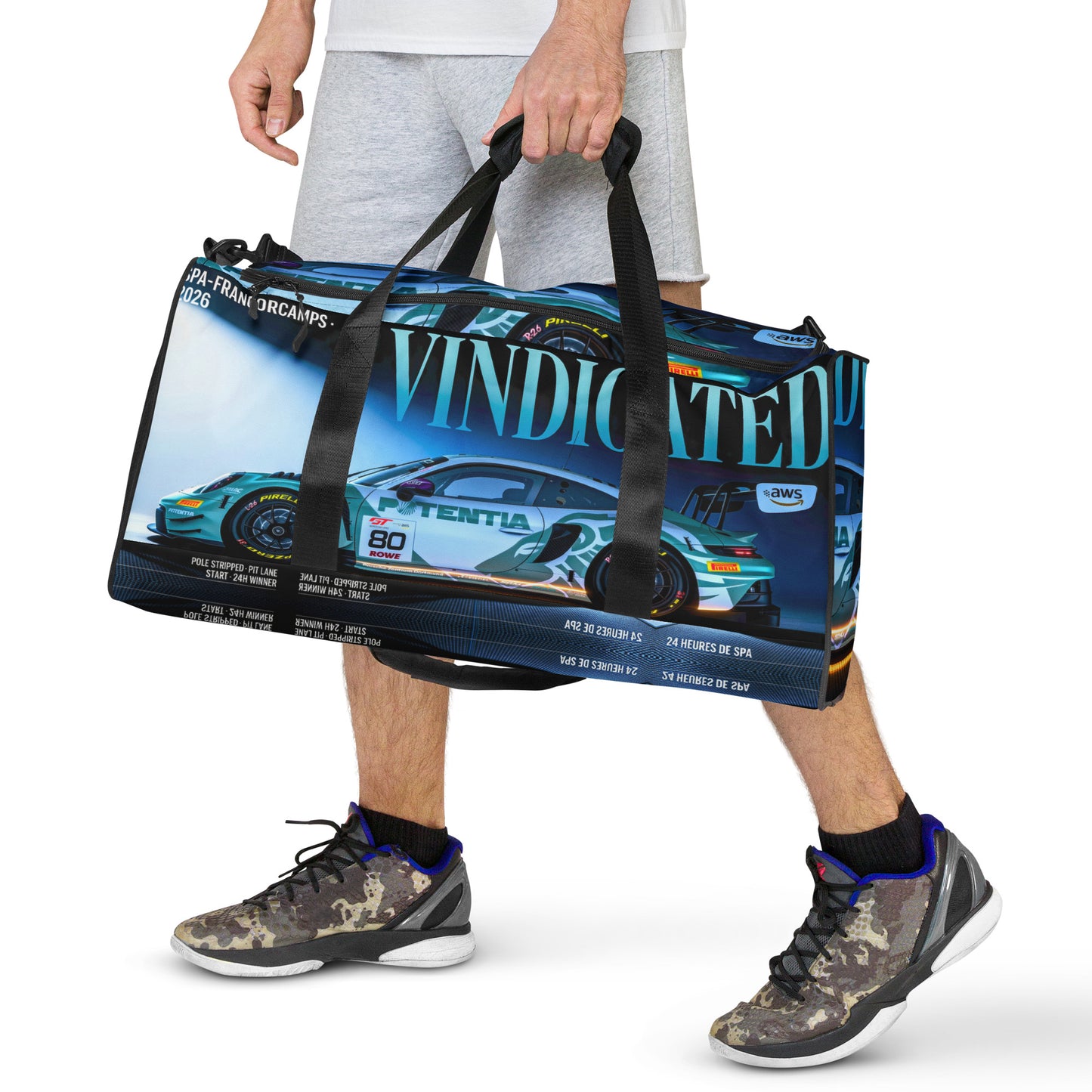 VINDICATED - Spa 2026 Winner, Porsche 911 GT3 R - 'From the Back' Duffle Bag
