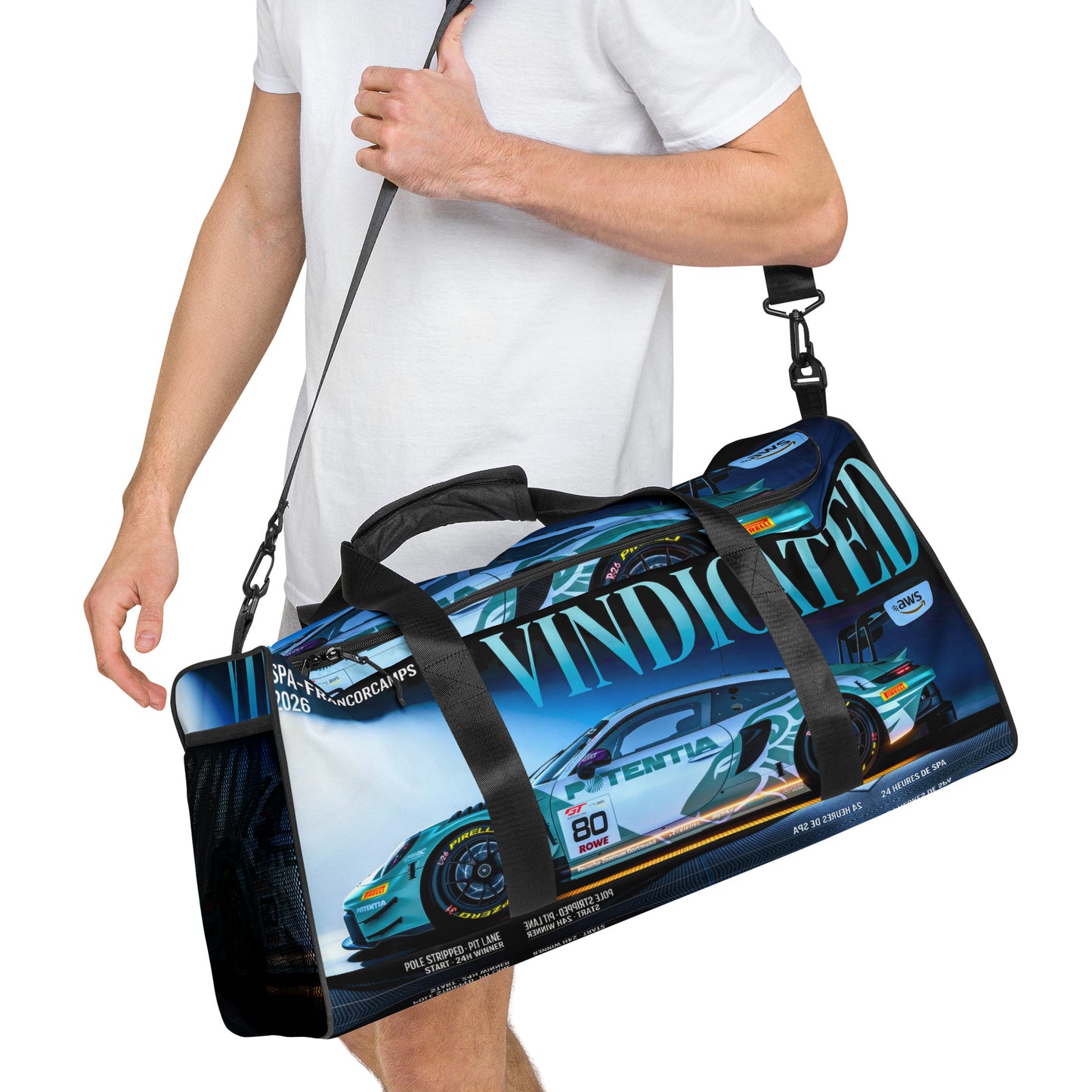 VINDICATED - Spa 2026 Winner, Porsche 911 GT3 R - 'From the Back' Duffle Bag