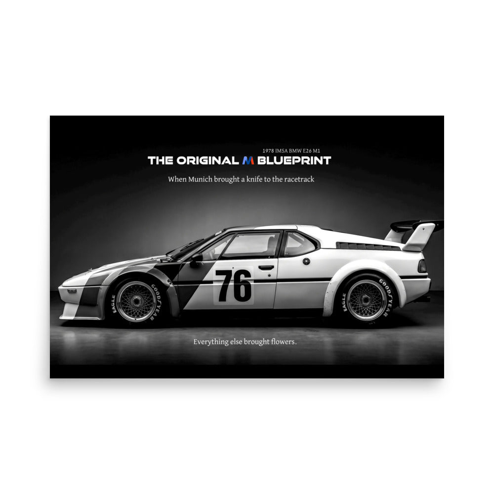 MIENchic — BMW E26 M1 1978 | Original M Blueprint | 24" × 36" Poster