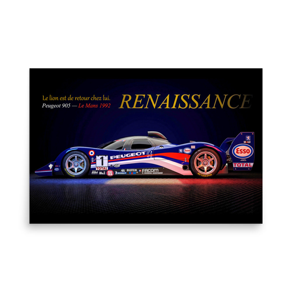 MIENchic — Peugeot 905 1992–1993 | French LEGENDS of Le Mans Series - RENAISSANCE | 24" x 36" Poster