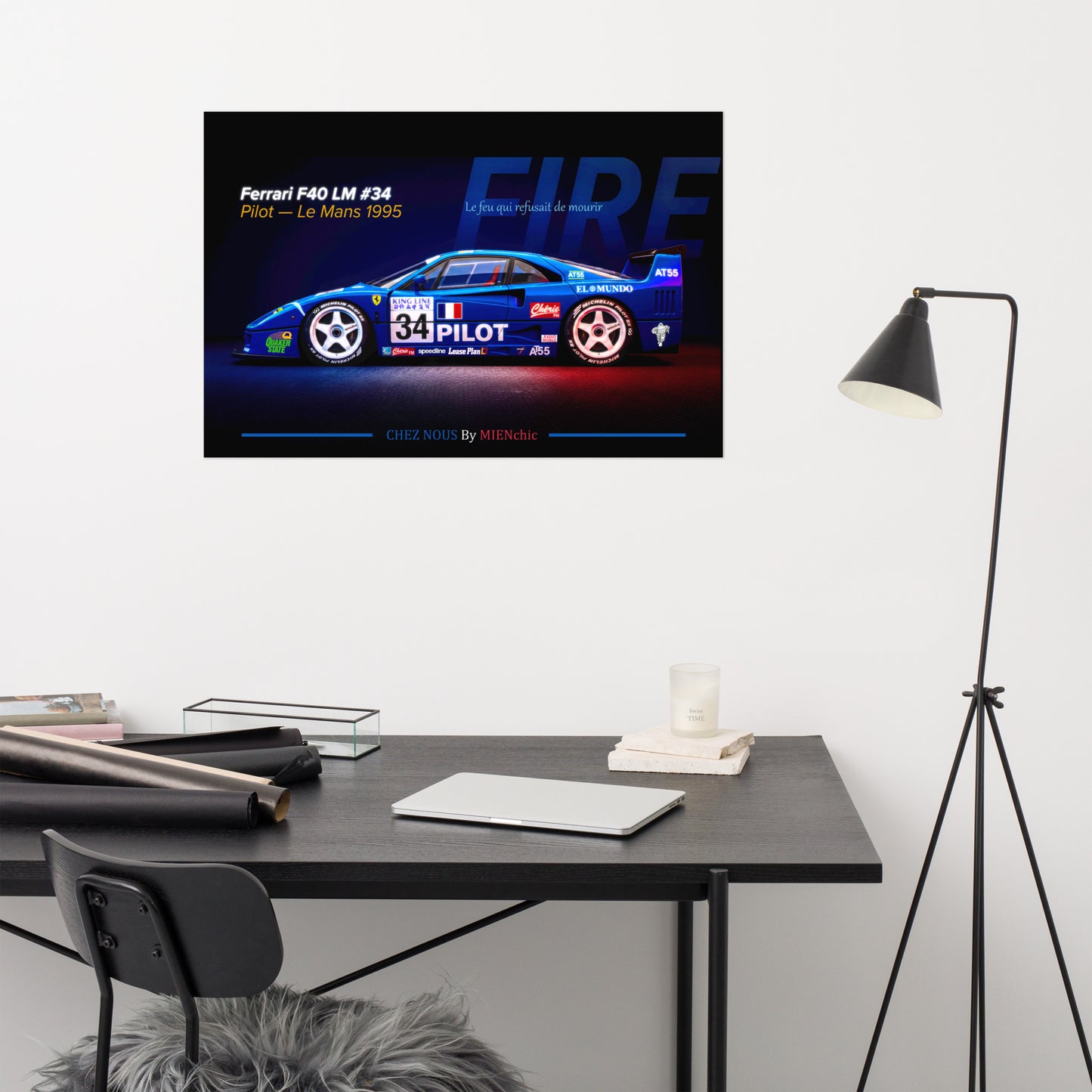 CHEZ NOUS by MIENchic — Ferrari F40 LM 1995 | FIRE | 24" x 36" Poster