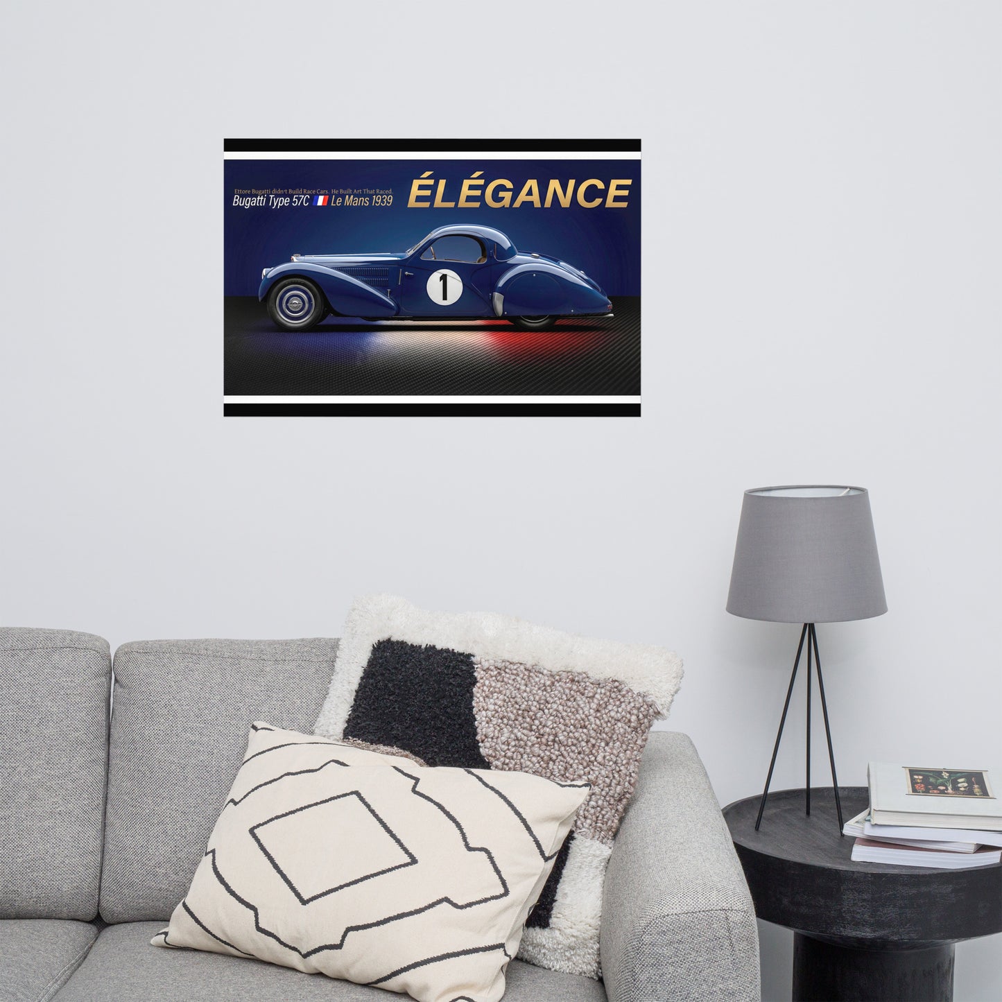 CHEZ NOUS by MIENchic — Bugatti Type 57C 1939 Le Mans | French LEGENDS of Le Mans Series - ÉLÉGANCE | 24" x 36" Poster
