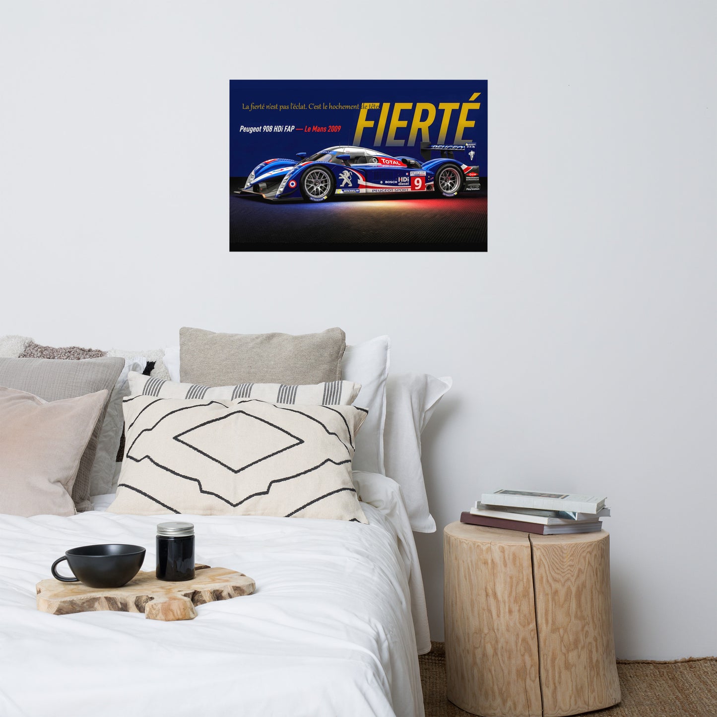 CHEZ NOUS by MIENchic — Peugeot 908 HDi FAP 2009 Le Mans | French LEGENDS of Le Mans Series - FIERTÉ | 24" x 36" Poster