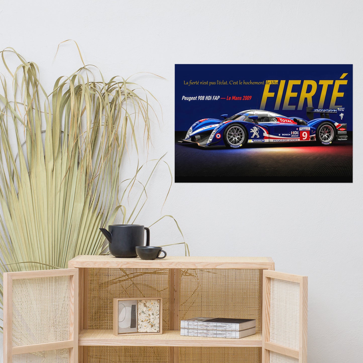 CHEZ NOUS by MIENchic — Peugeot 908 HDi FAP 2009 Le Mans | French LEGENDS of Le Mans Series - FIERTÉ | 24" x 36" Poster