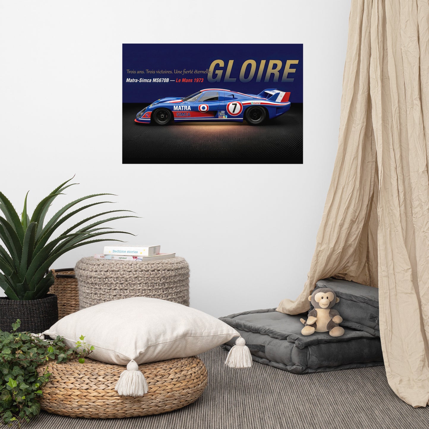 CHEZ NOUS by MIENchic — Matra-Simca MS670B 1972–1974 Le Mans | French LEGENDS of Le Mans Series - GLOIRE | 24" x 36" Poster
