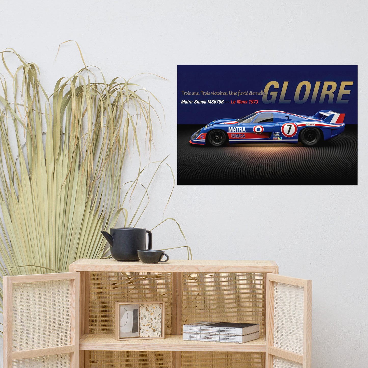 CHEZ NOUS by MIENchic — Matra-Simca MS670B 1972–1974 Le Mans | French LEGENDS of Le Mans Series - GLOIRE | 24" x 36" Poster