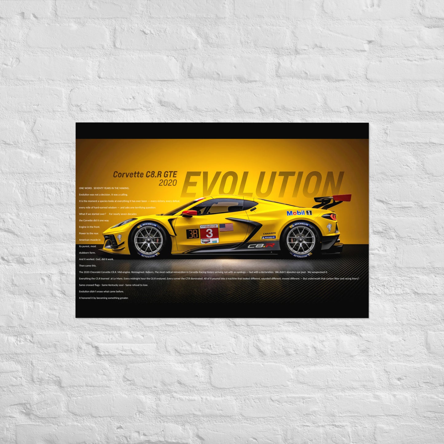 MIENchic — Corvette C8.R GTE 2020 | American Endurance Series - EVOLUTION | 24" x 36" Poster