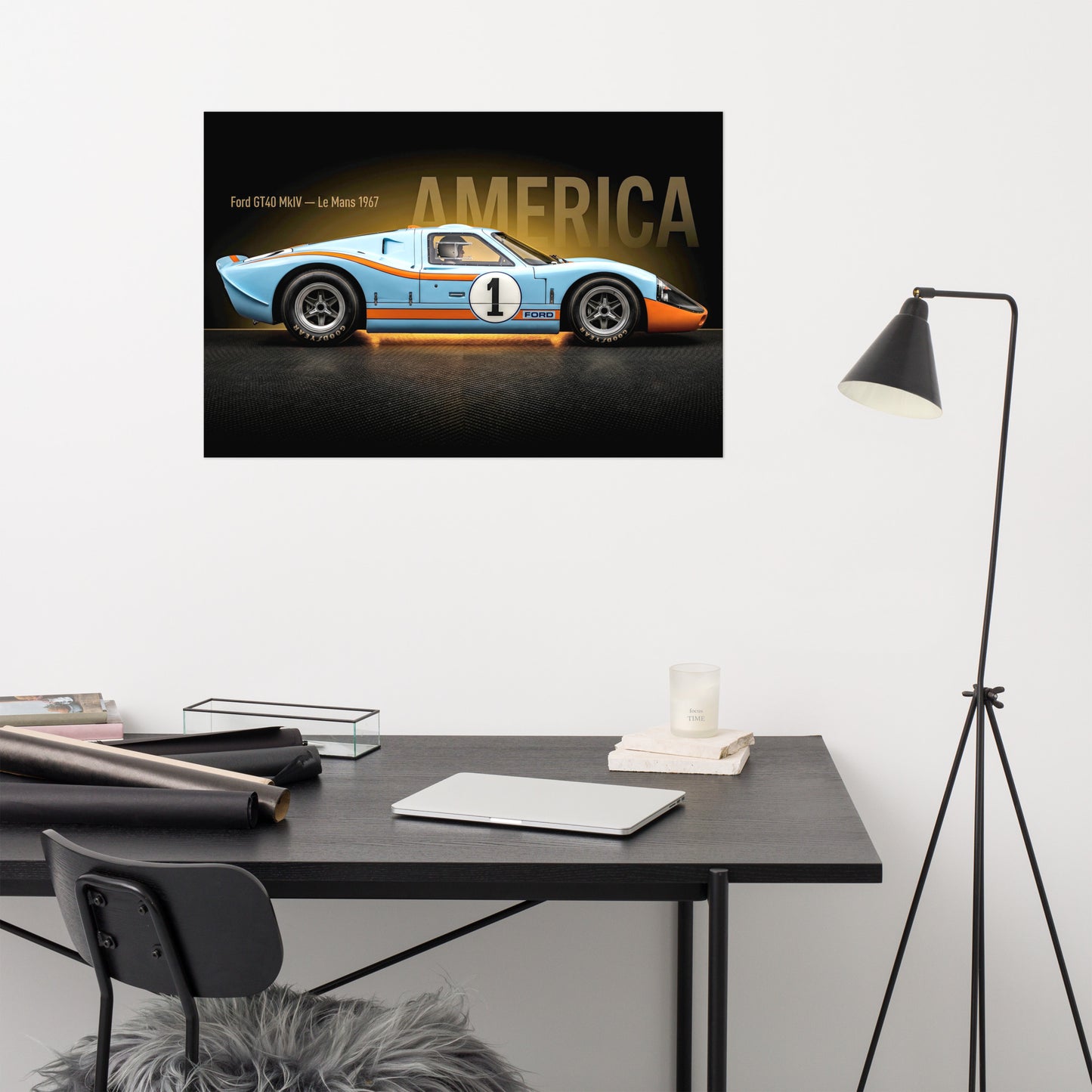 MIENchic — Ford GT40 MkIV 1967 Le Mans | LEGENDS of Le Mans Series - AMERICA | 24" x 36" Poster