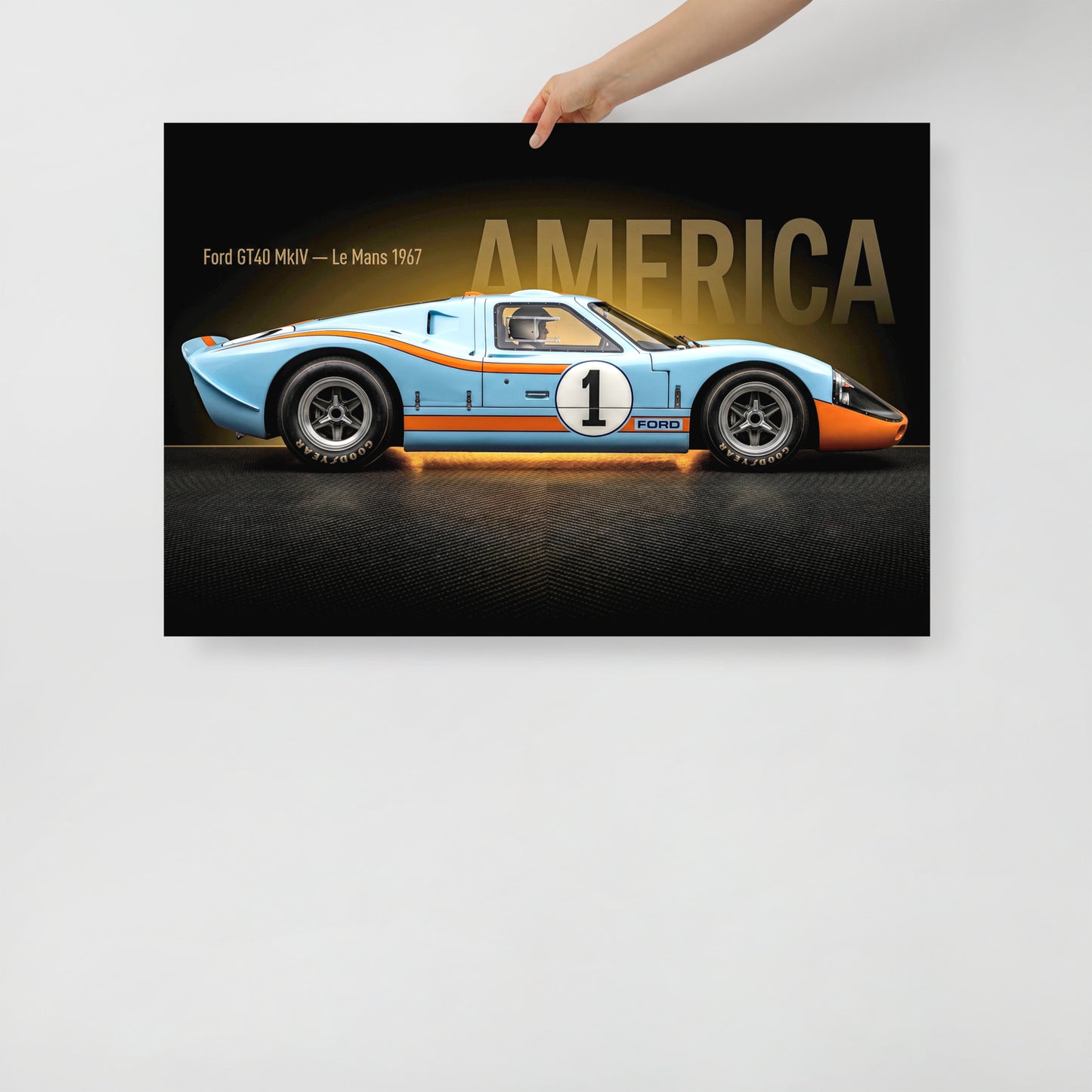 MIENchic — Ford GT40 MkIV 1967 Le Mans | LEGENDS of Le Mans Series - AMERICA | 24" x 36" Poster