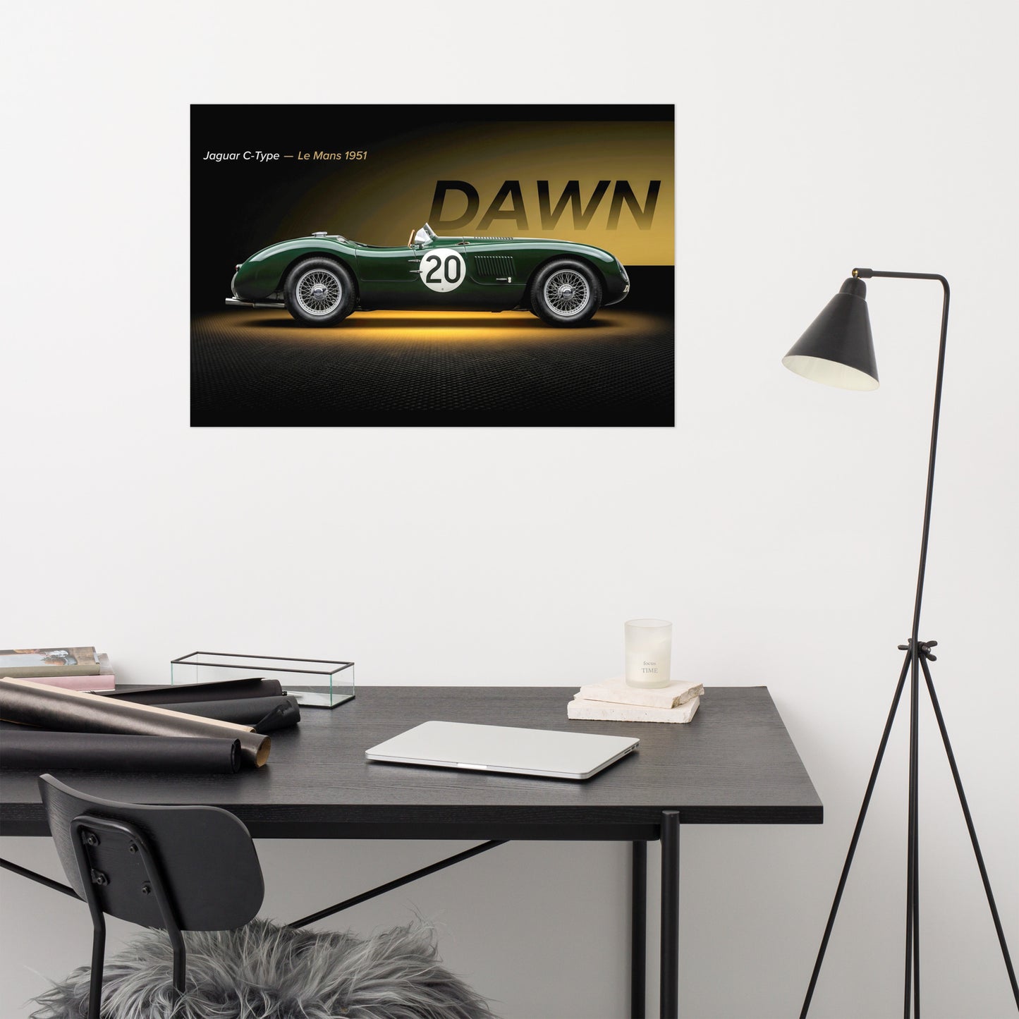 MIENchic — Jaguar C-Type 1951 Le Mans | LEGENDS of Le Mans Series - DAWN | 24" x 36" Poster