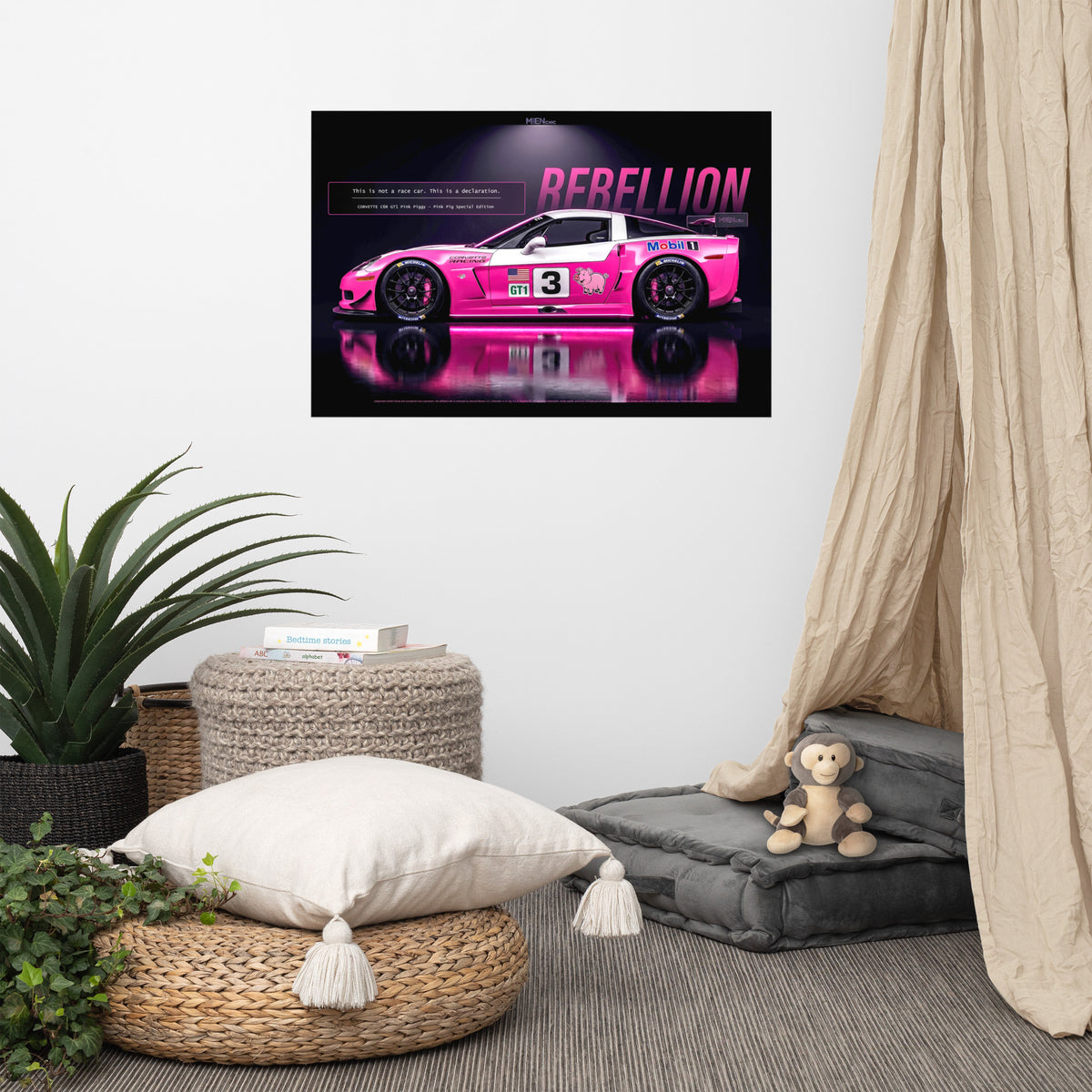 MIENchic — CORVETTE C6R GT1 Pink Piggy | American Endurance Series - REBELLION | 24" x 36" Poster