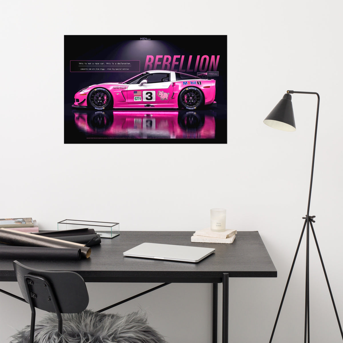 MIENchic — CORVETTE C6R GT1 Pink Piggy | American Endurance Series - REBELLION | 24" x 36" Poster