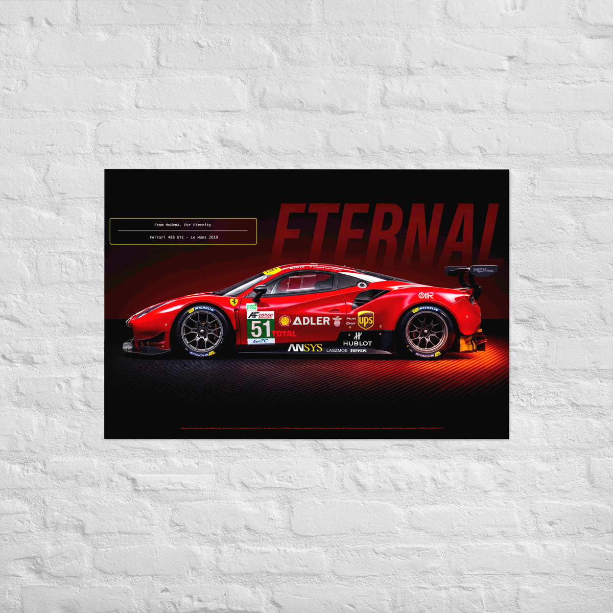 CAVALLO by MIENchic | Ferrari 488 GTE 2019 | 5-of-5 Series - ETERNAL | 24" x 36" Poster