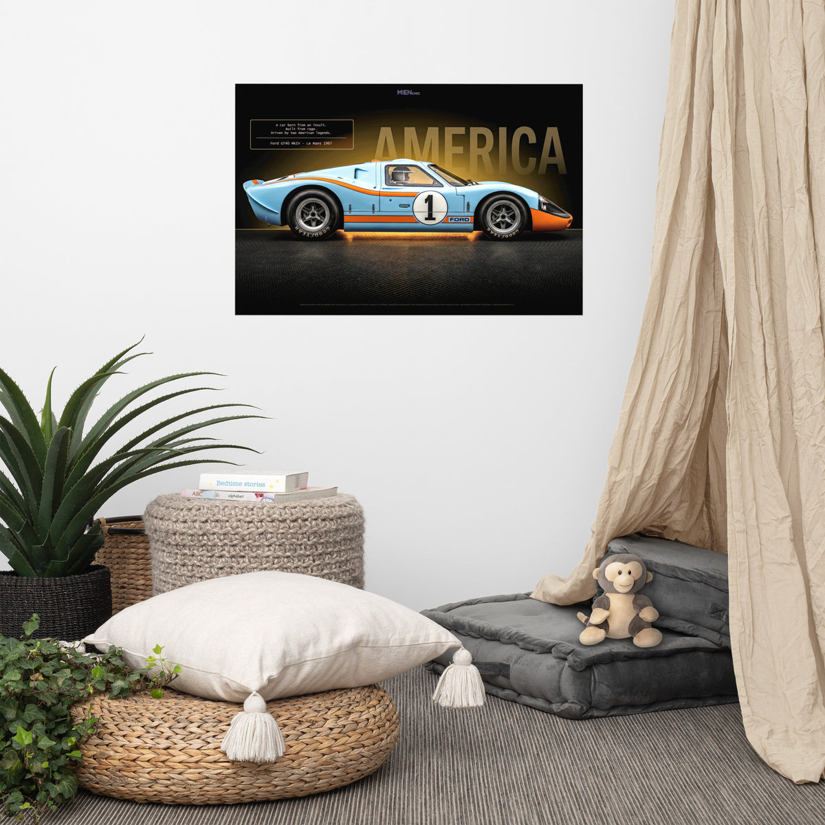 MIENchic — Ford GT40 MkIV 1967 Le Mans | LEGENDS of Le Mans Series - AMERICA | 24" x 36" Poster