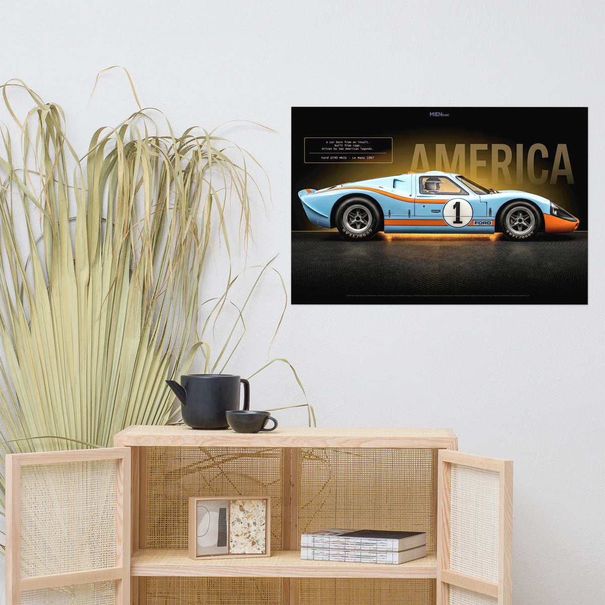 MIENchic — Ford GT40 MkIV 1967 Le Mans | LEGENDS of Le Mans Series - AMERICA | 24" x 36" Poster