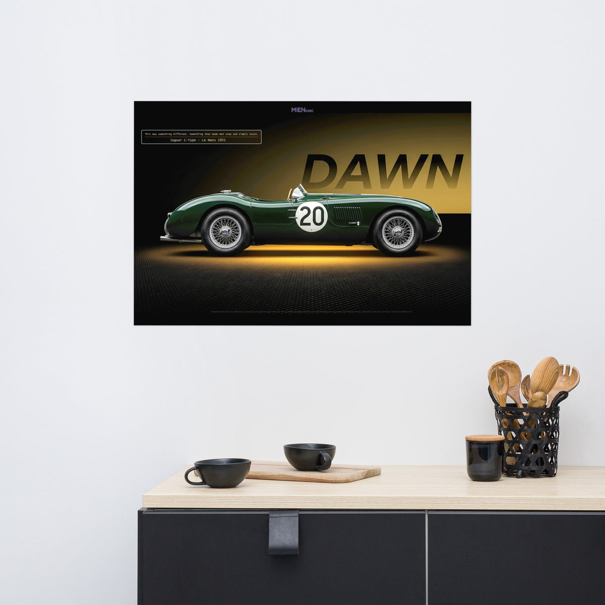 MIENchic — Jaguar C-Type 1951 Le Mans | LEGENDS of Le Mans Series - DAWN | 24" x 36" Poster