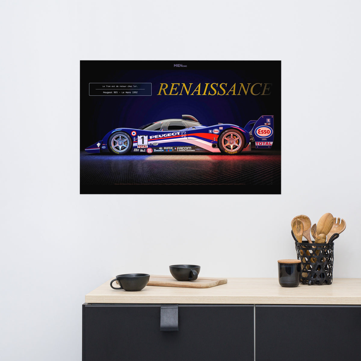 CHEZ NOUS by MIENchic — Peugeot 905 1992–1993 | French LEGENDS of Le Mans Series - RENAISSANCE | 24" x 36" Poster