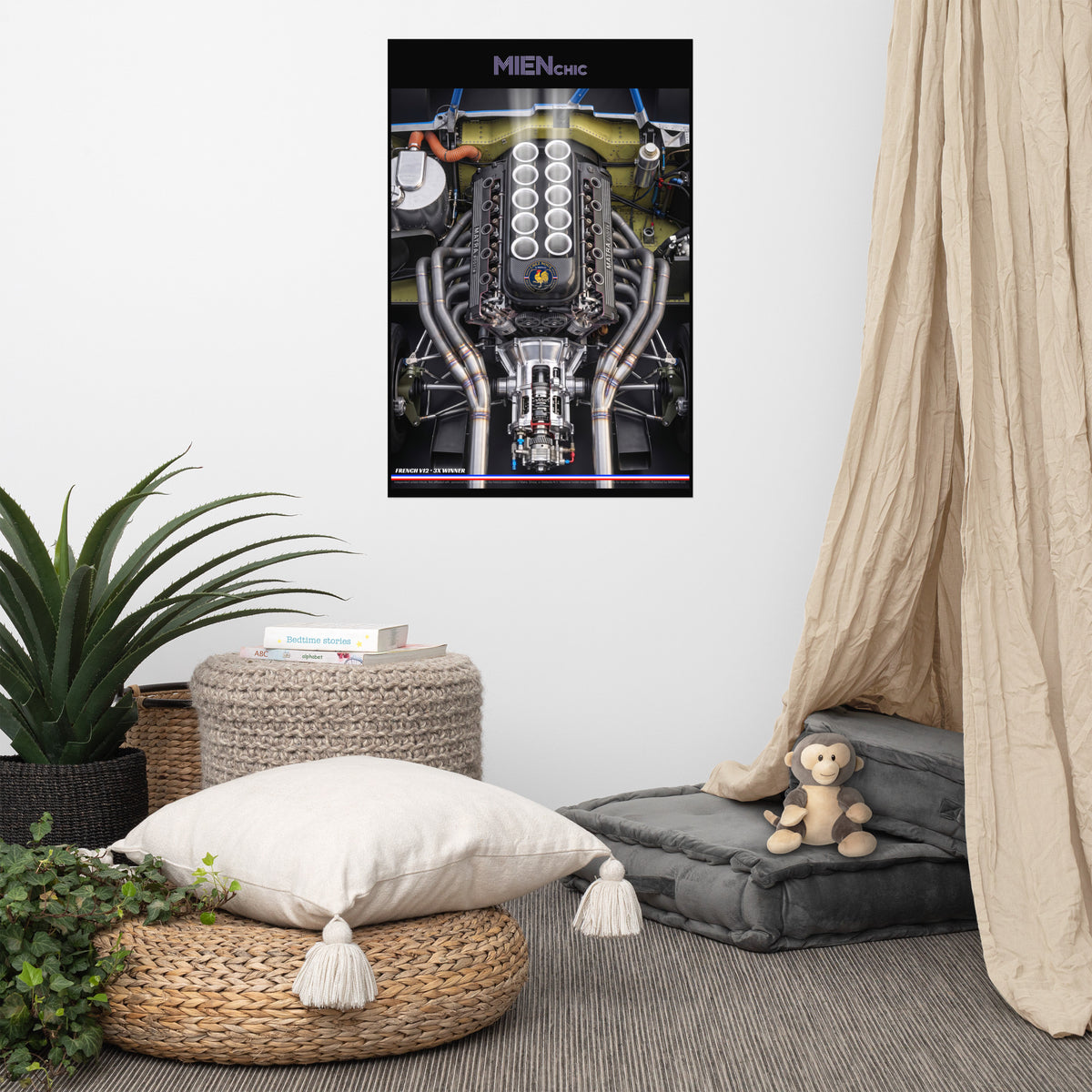 CHEZ NOUS by MIENchic | Matra MS71, MS670B V12 F1 Engine | French Legends of Le Mans - GLOIRE | 24" x 36" Poster