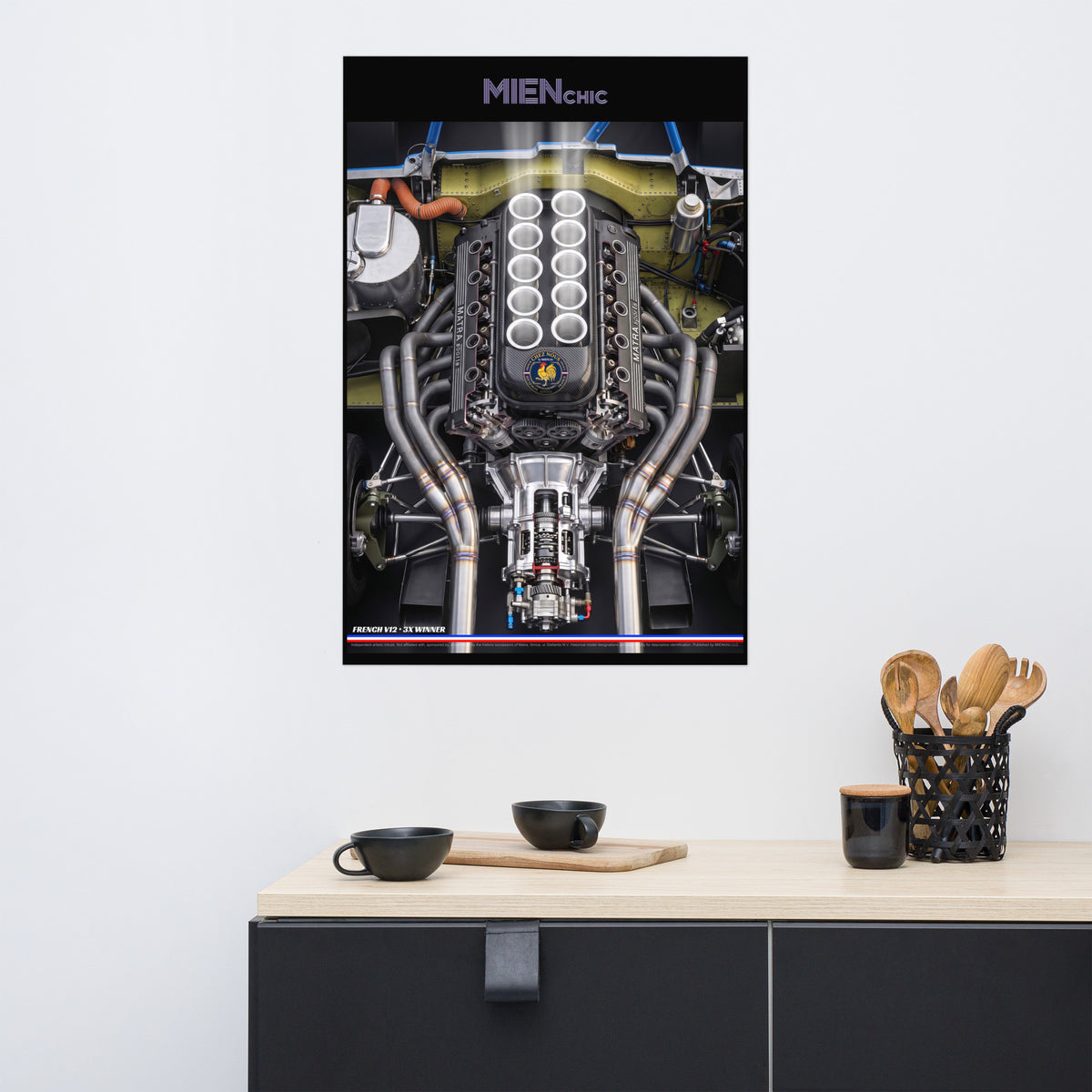 CHEZ NOUS by MIENchic | Matra MS71, MS670B V12 F1 Engine | French Legends of Le Mans - GLOIRE | 24" x 36" Poster