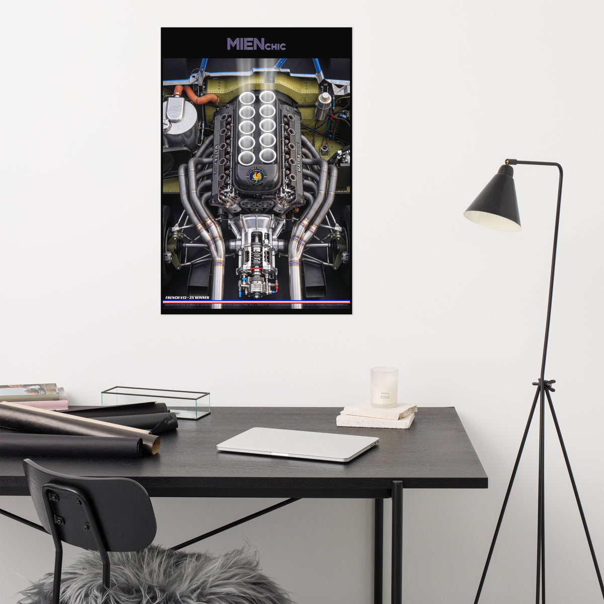 CHEZ NOUS by MIENchic | Matra MS71, MS670B V12 F1 Engine | French Legends of Le Mans - GLOIRE | 24" x 36" Poster