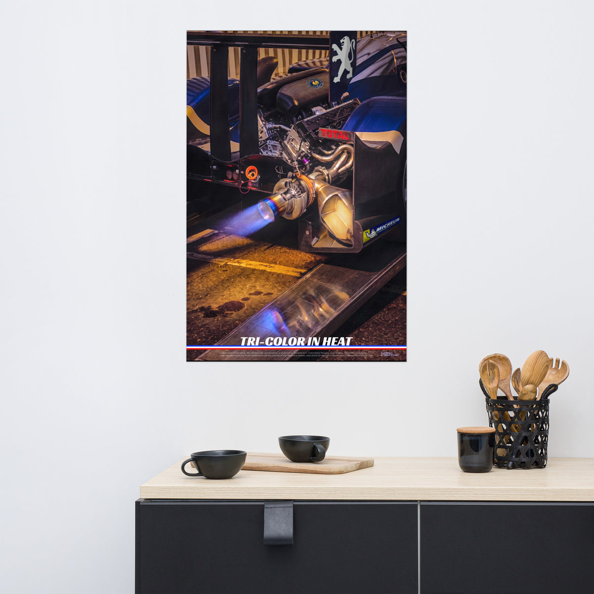 CHEZ NOUS by MIENchic — 2009 Peugeot 908 HDi FAP Tri-Color in Heat | French Legends of Le Mans | 24" x 36" Poster