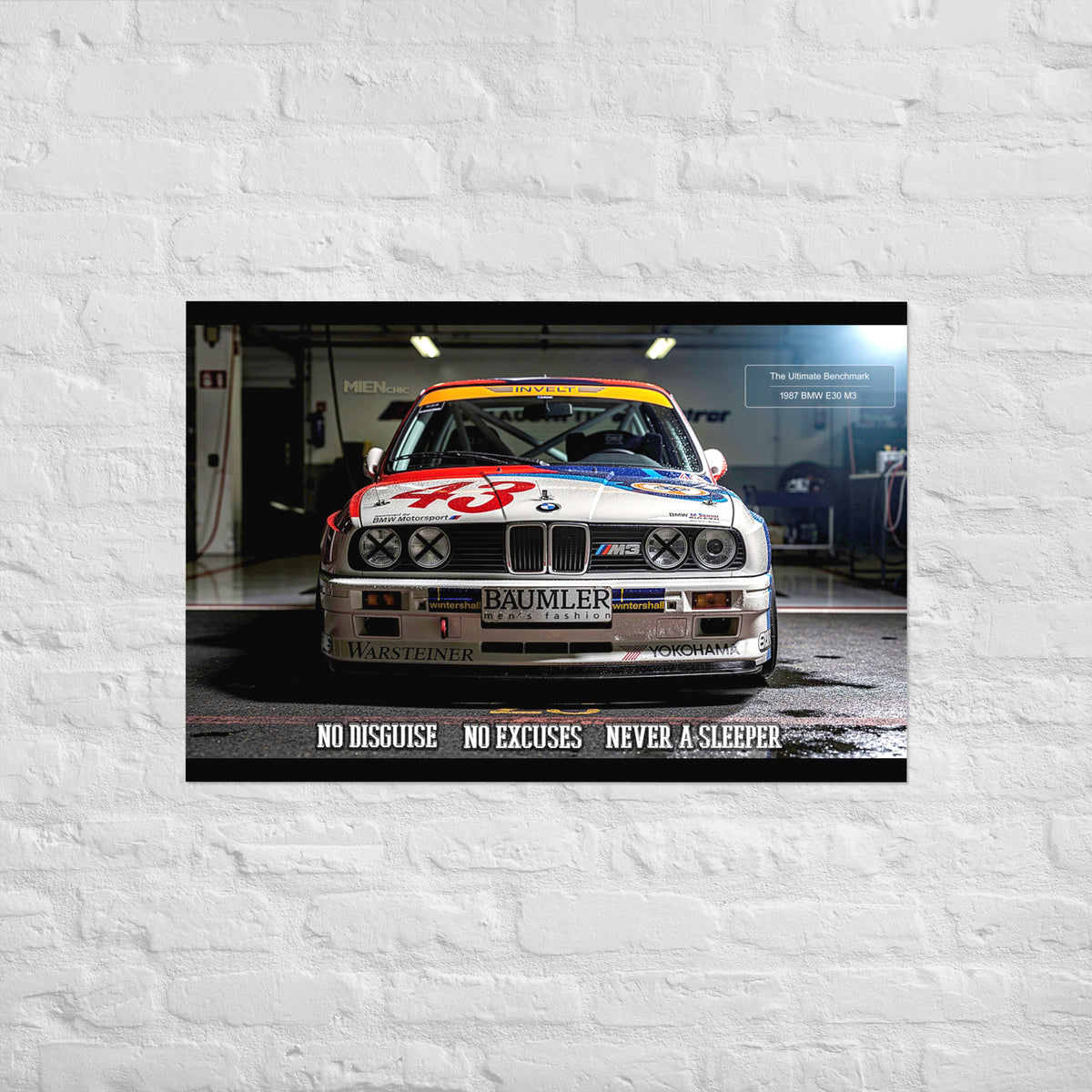MIENchic — 1987 BMW E30 M3 | Never a Sleeper | 24" × 36" Poster