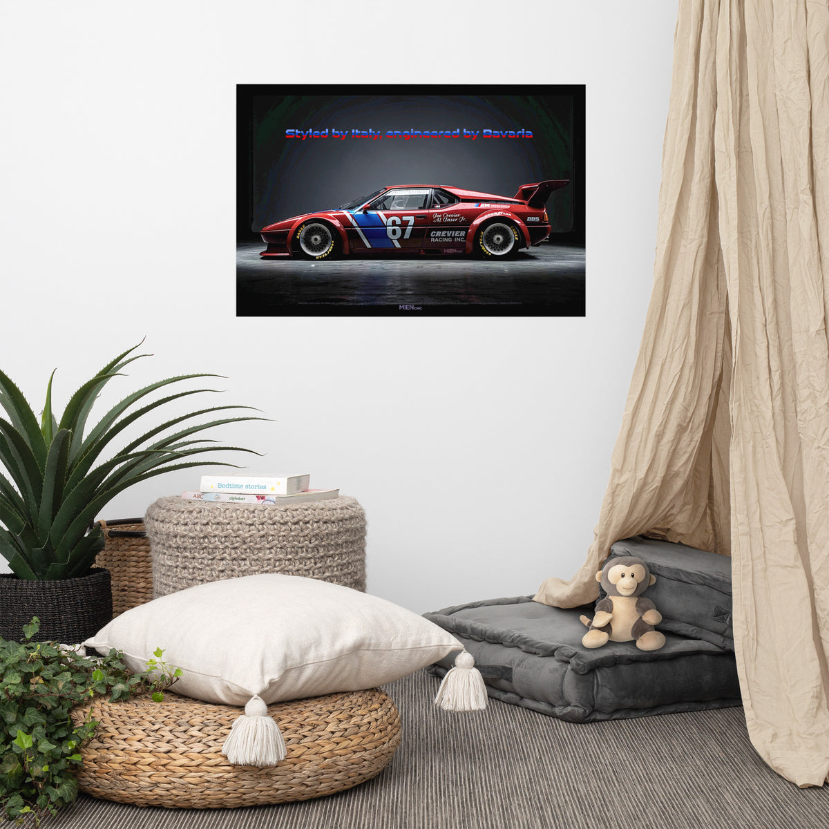 MIENchic — 1981 BMW E26 M1 | Styled in Italy Engineered in Bavaria | 24" × 36" Poster
