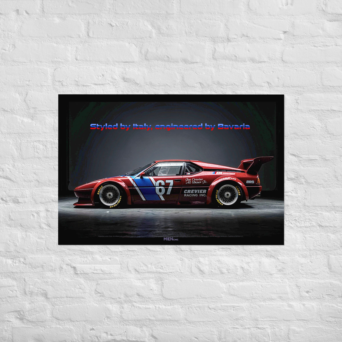 MIENchic — 1981 BMW E26 M1 | Styled in Italy Engineered in Bavaria | 24" × 36" Poster