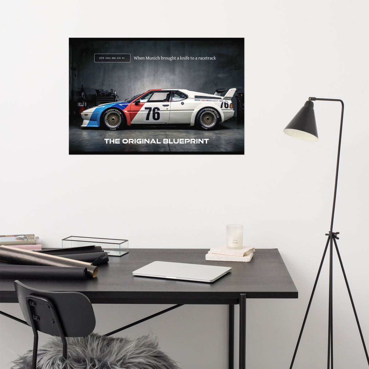 MIENchic — BMW E26 M1 1978 | Original M Blueprint | 24" × 36" Color Poster
