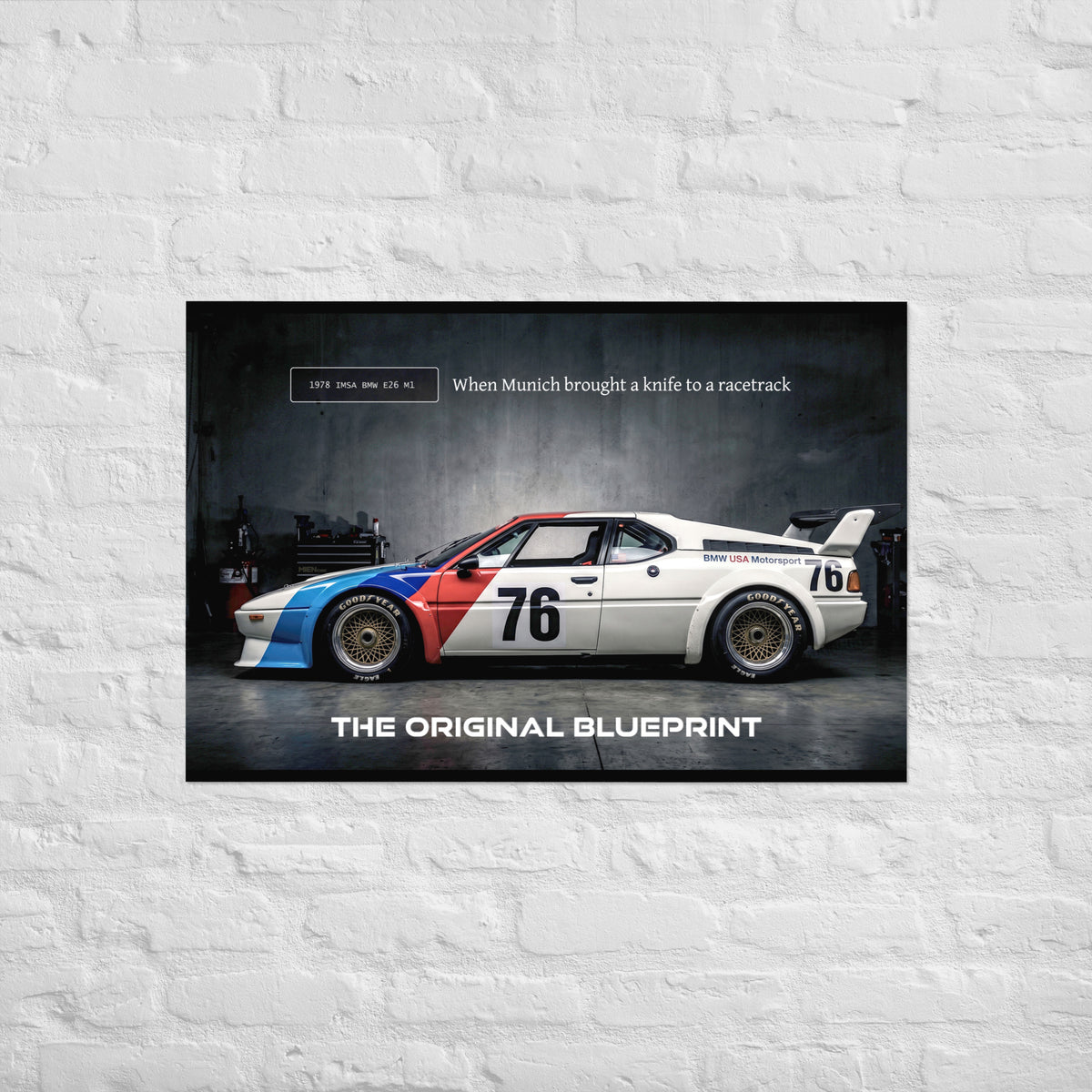 MIENchic — BMW E26 M1 1978 | Original M Blueprint | 24" × 36" Color Poster