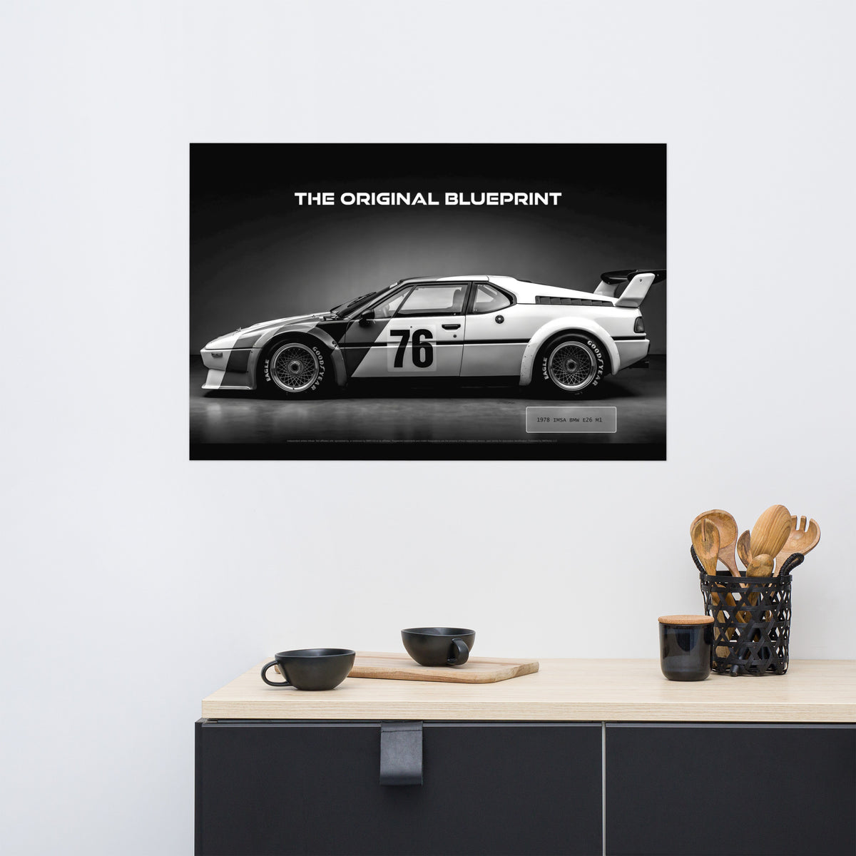 MIENchic — BMW E26 M1 1978 | Original M Blueprint | 24" × 36" Poster