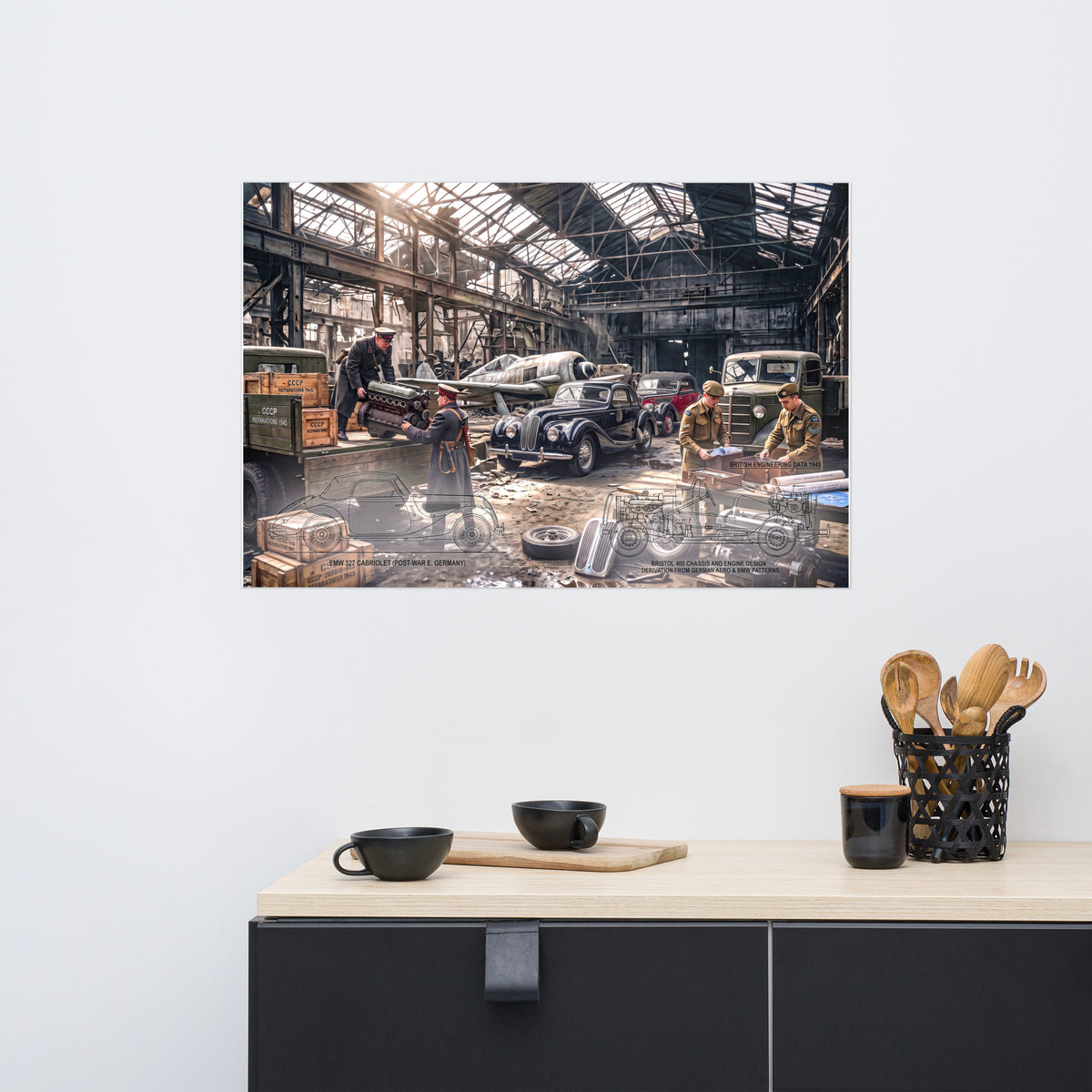 MIENchic — RAPP TO REBIRTH - GHOST LOG: VOLUME I — The Eisenach Partition | Bristol 400 / EMW 327 | 24" x 36"
