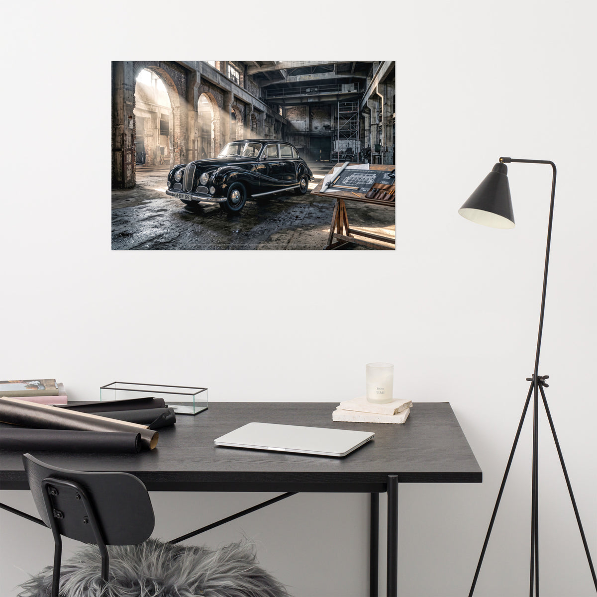 MIENchic — RAPP TO REBIRTH - VOLUME III — How the Art Won. | BMW 501 Baroque Angel 1951 | 24" x 36"