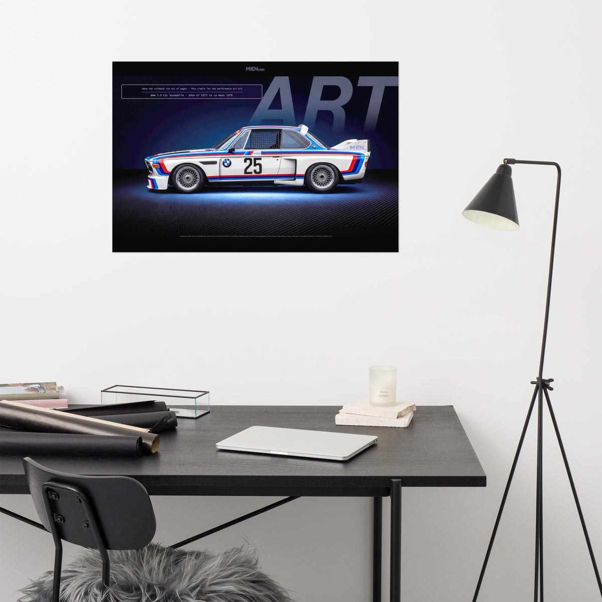 MIENchic — RAPP TO REBIRTH - Volume I - ART | BMW 3.0 CSL Batmobile | IMSA GT 1975 | 24" x 36" Poster
