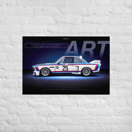 MIENchic — RAPP TO REBIRTH - Volume I - ART | BMW 3.0 CSL Batmobile | IMSA GT 1975 | 24" x 36" Poster