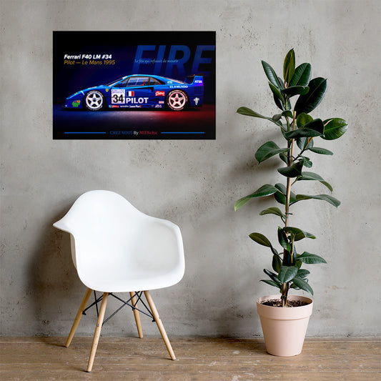 CHEZ NOUS by MIENchic — Ferrari F40 LM 1995 | FIRE | 24" x 36" Poster